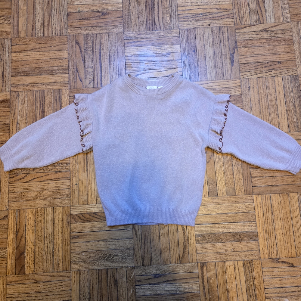 Zara Purple Sweater with Ruffle Accents